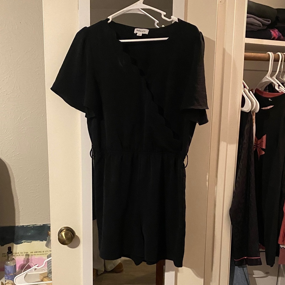 Elegant Black Ruffle Romper